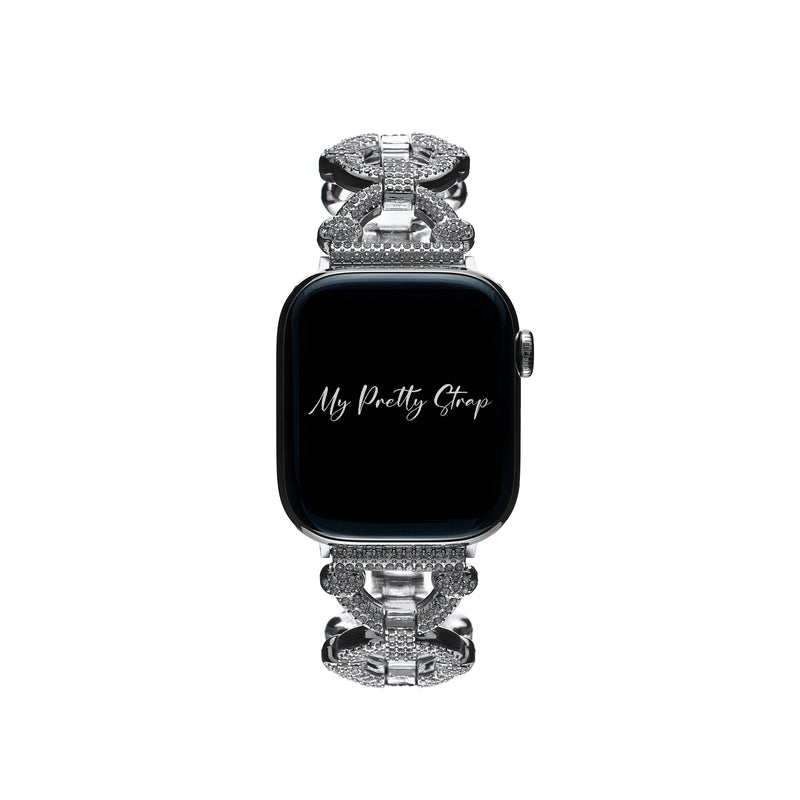 Céline Pavé Stainless Steel Strap – Silver Gem